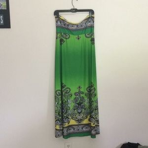Venus green printed maxi skirt